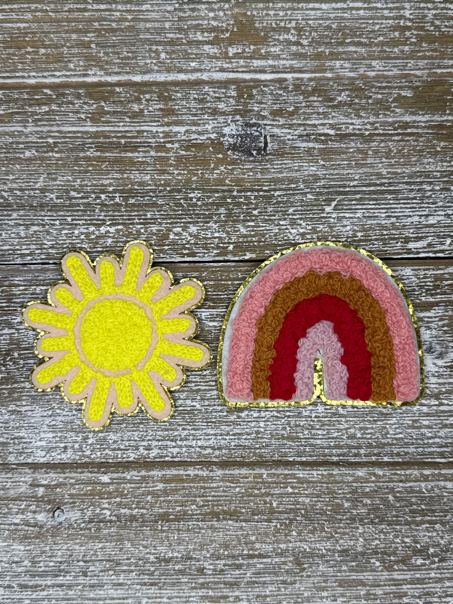 5 pcs Fuzzy Boho Sun And Rainbow