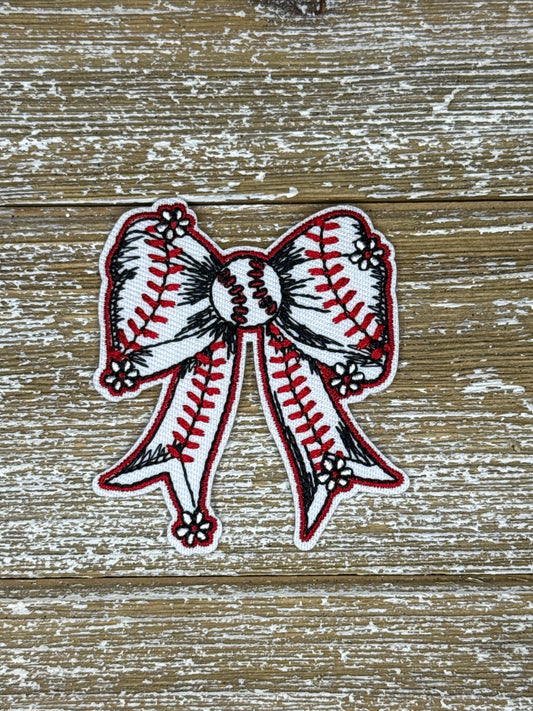 Baseball Flower Bow