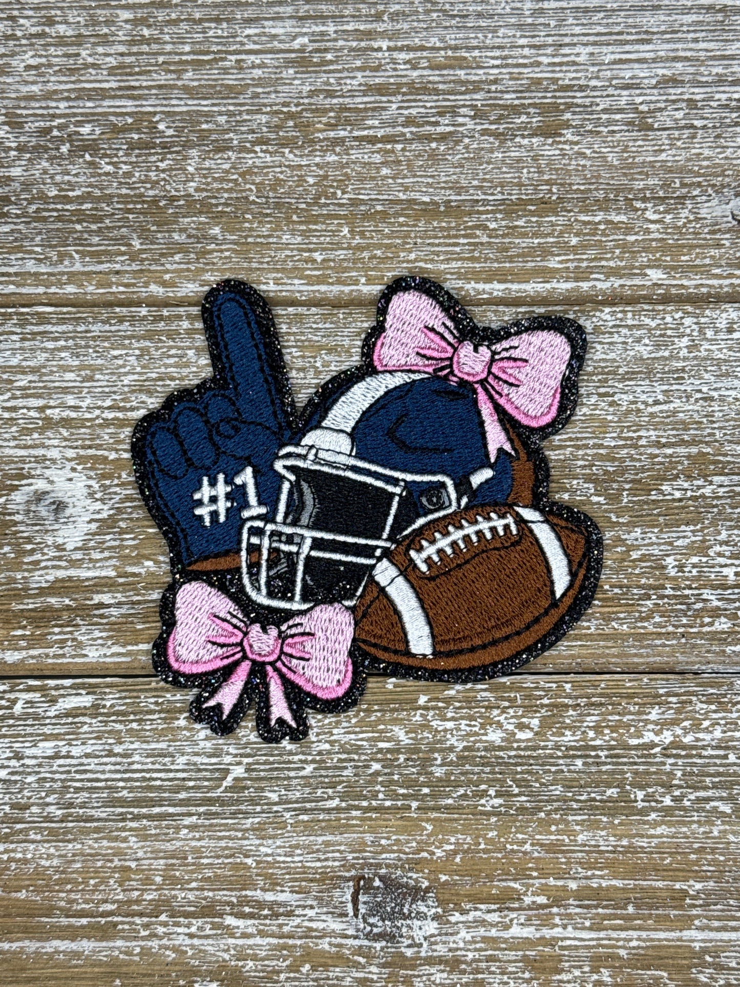 Black Glitter Football Helmet, Finger, Ball